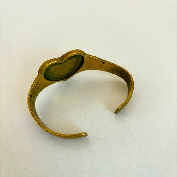 Chibi Jewels Heart Medallion Adjustable Brass Cuff Bracelet - Picture 5 of 12